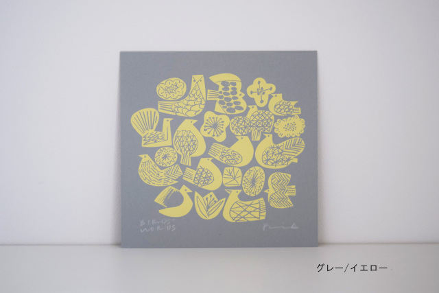 バーズワーズ シルクスクリーンBIRDS＆FLOWERS-ならの実