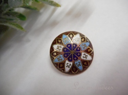 アンティーク エナメルボタン ロゼット模様 オルキデ 恵比寿