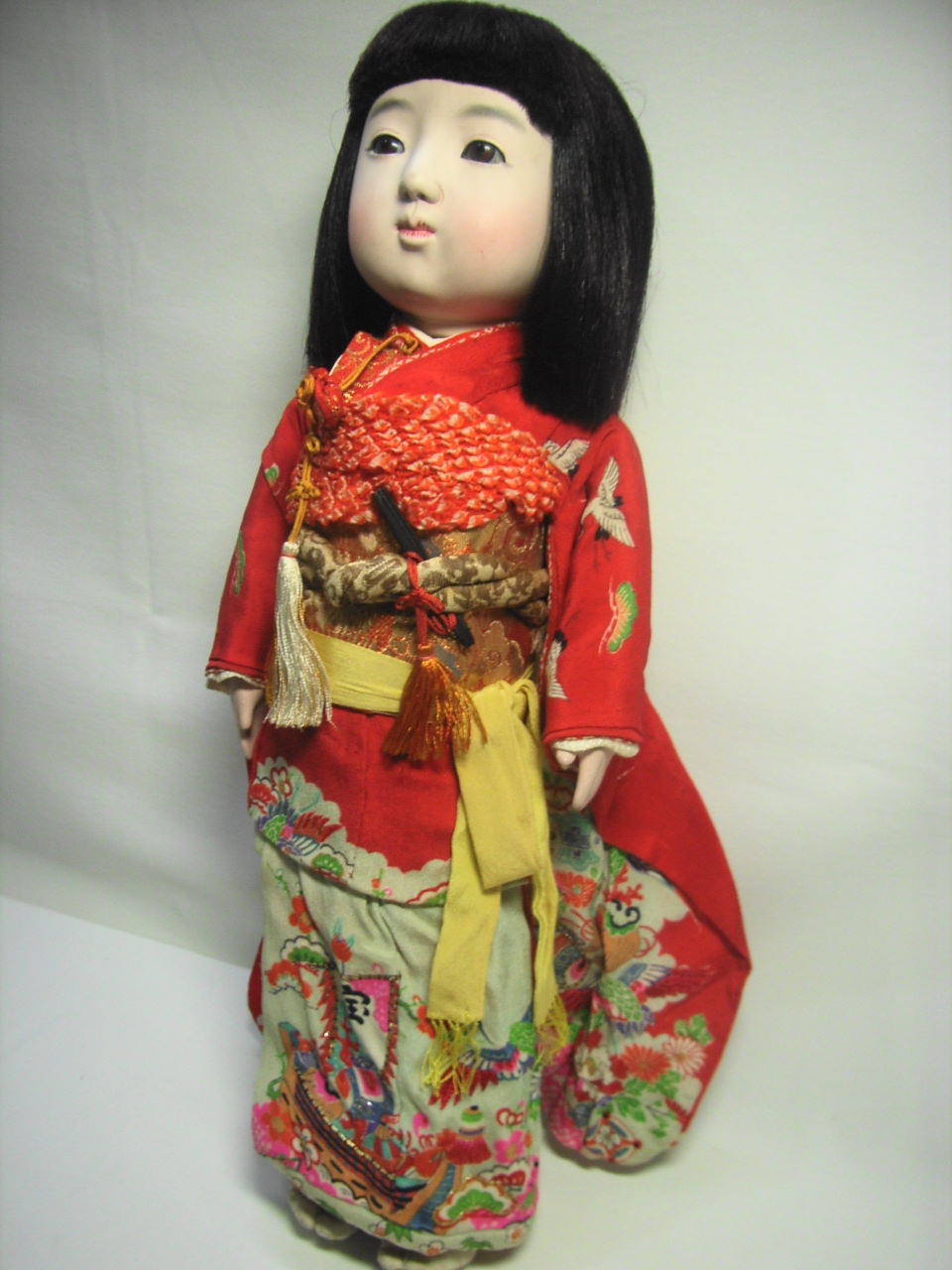 市松人形15号52cm 大正時代アンティーク赤着物