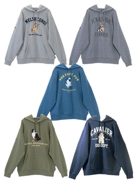 UNISEX】犬種プルパーカー