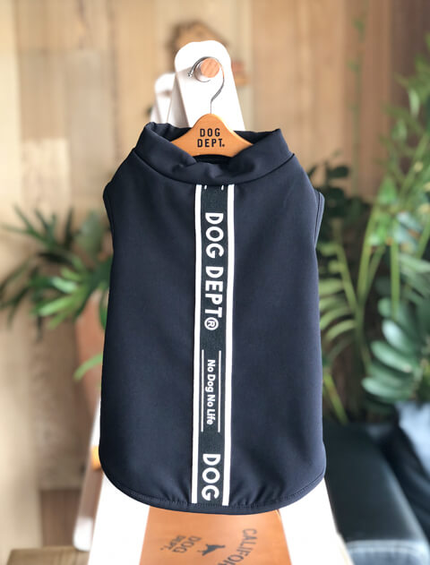 犬服 / ドッグウェア】ロゴライン裏ボアノースリーブ / DOG DEPT