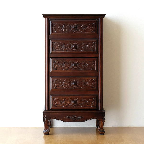 YAMAKA 桜 天然木 8段 チェスト レトロ アンティーク 収納 箪笥 YAMAKA