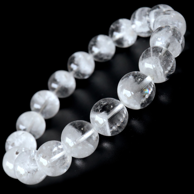 ホワイト ファントムクォーツ ブレスレット 11.5mm 1点物 白色幻影