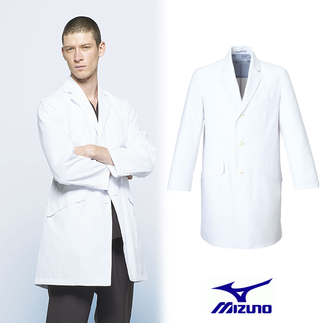 MZ-0025 チトセ ミズノ 診察衣 シングルボタン 男性用 長袖 動きやすい