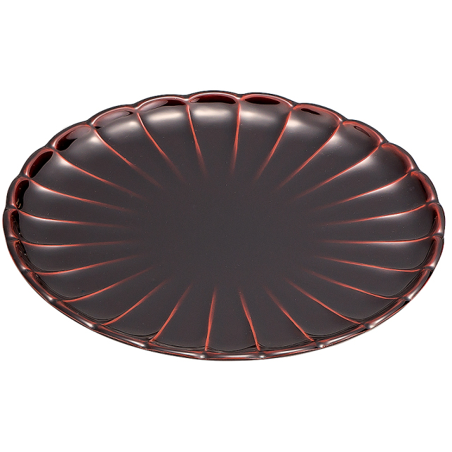 k2f7 漆器製 赤茶色の桐菊模様皿 24枚セット k2f7 漆器製 赤茶色の桐菊