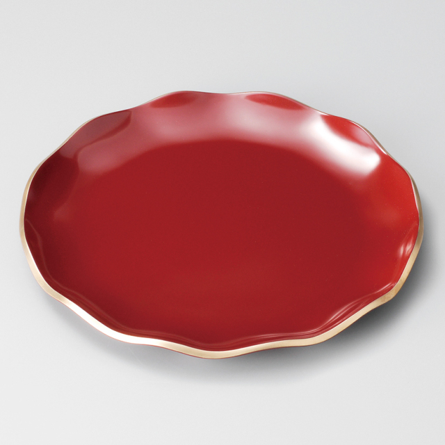 漆塗り赤 菊皿5枚セット 漆塗り赤 菊皿5枚セット