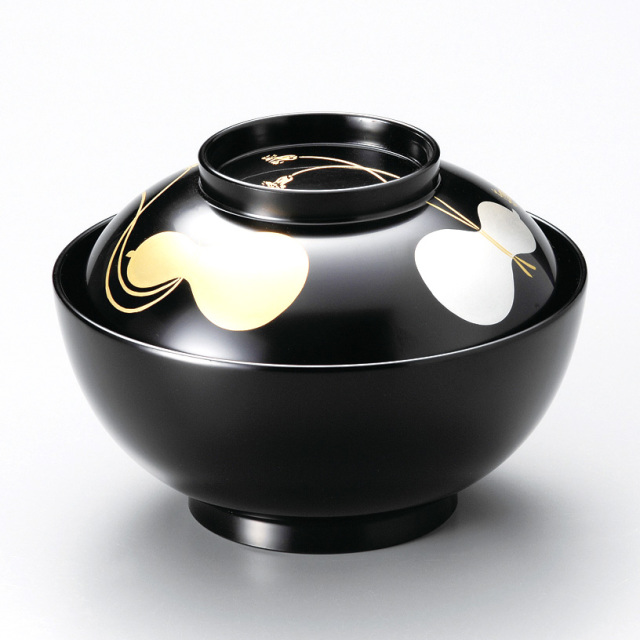 e2641 蒔絵 吸物椀 十客 木箱入り 瓢箪 紅葉 打出の小槌 木製 漆塗 蔵