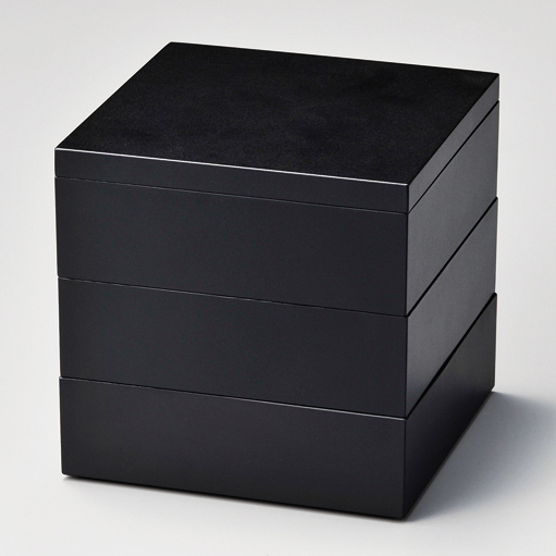 隅丸三段重 溜内朱 6.5寸 漆塗り 木製 12-14704 漆器の井助