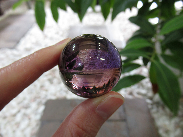 超希少】トラピッチェアメジスト スフィア 丸玉 ピラミッド 貫入水晶