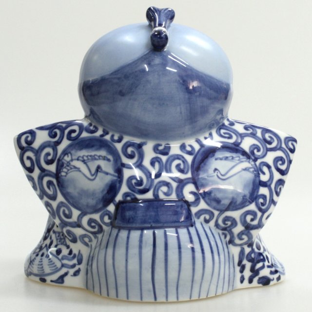 九谷焼ギフト ご贈答品 御祝い 九谷焼5.5号福助 染付 【九谷焼販売の