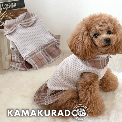 犬服 プルジャム イングランドウールタータンチェック コート