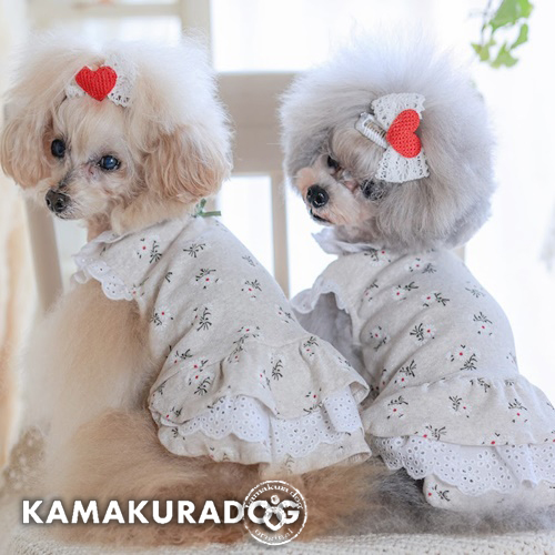 可愛い小型犬の洋服通販 鎌倉ドッグ フラワーティアードワンピース