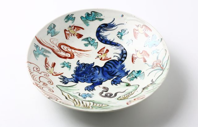 松浦コータロー 虎とウサギの絵柄 陶器皿 松浦コータロー 虎とウサギの