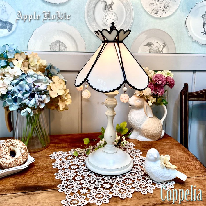 ガレ風 テーブルランプ アンティーク調 吊り型 高さ21cm エミールガレ