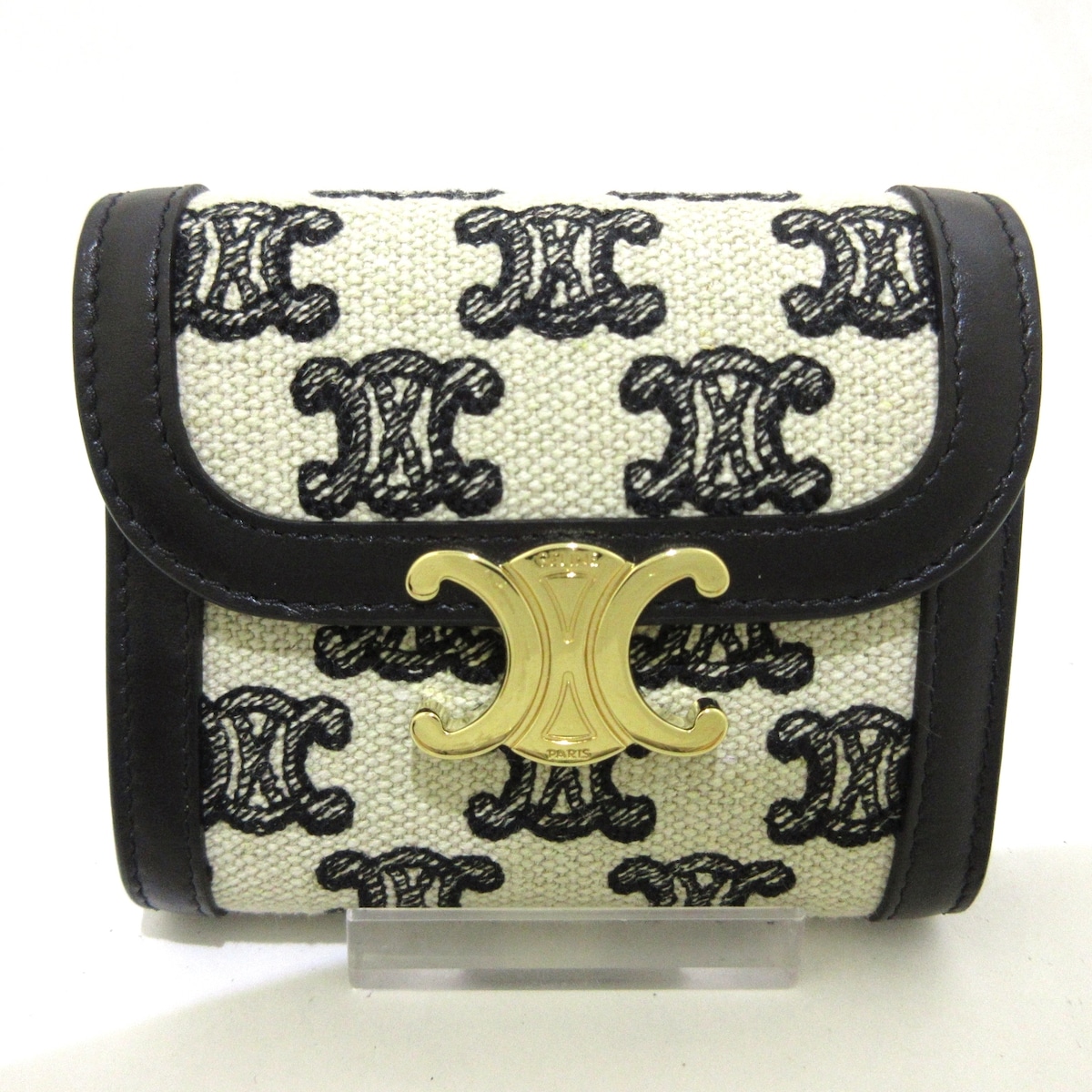 CELINEセリーヌスモールフラップウォレットトリオンフ三つ折り黒