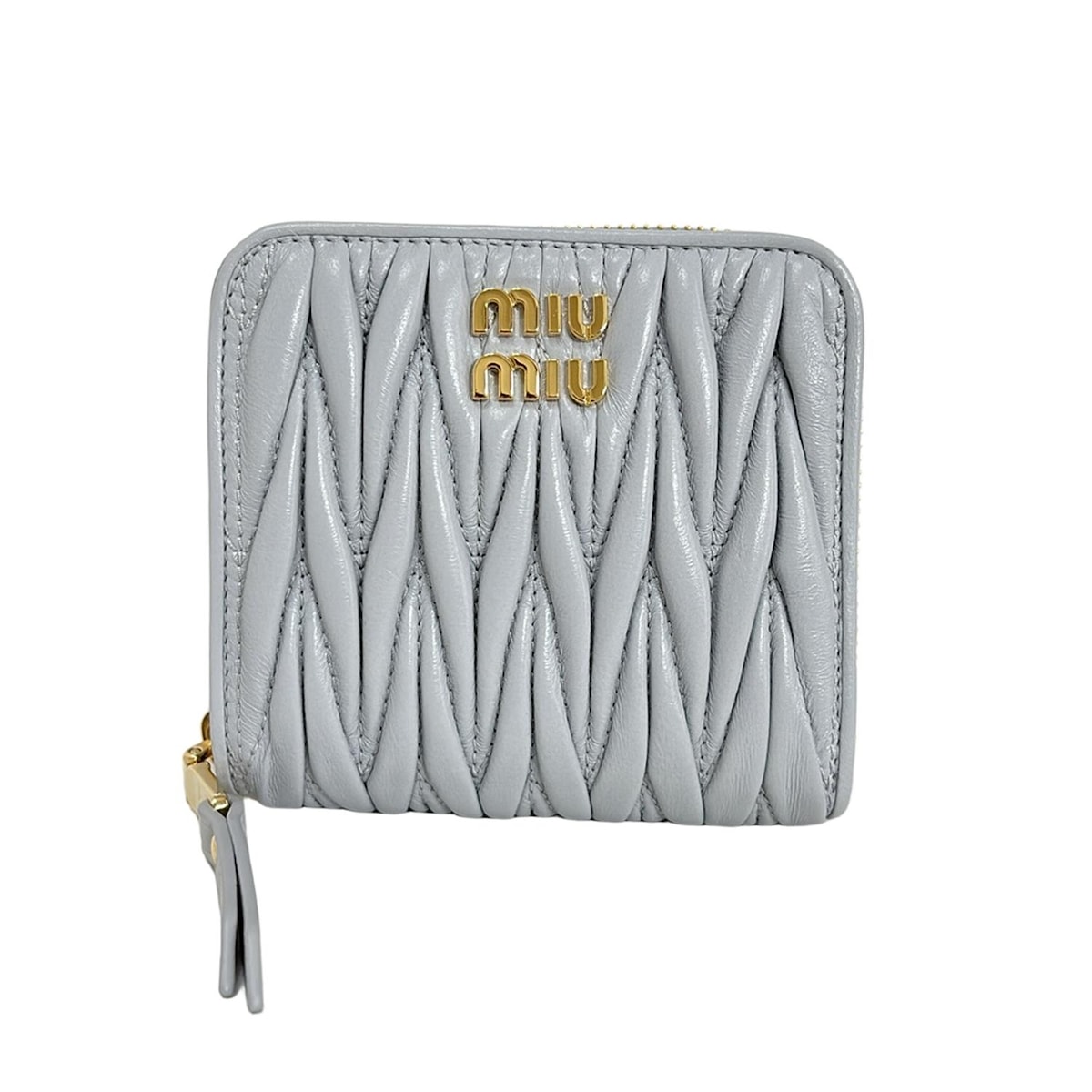 未使用級】MIU MIU マテラッセ 二つ折り財布 コンパクトウォレット