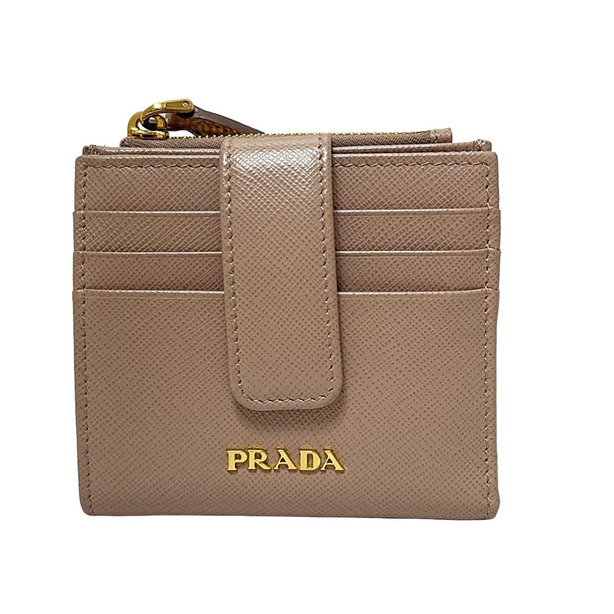 PRADA(プラダ) 2つ折り財布 - 1ML047 ベージュ レザー（19282682）中古