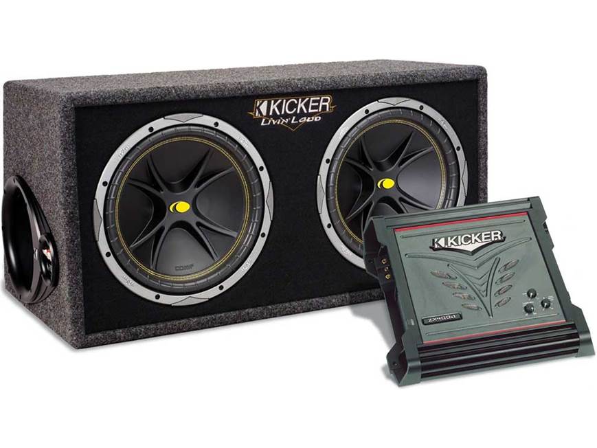 Kicker Bass Package ZX400.1 mono subwoofer amplifier DC122 dual 12