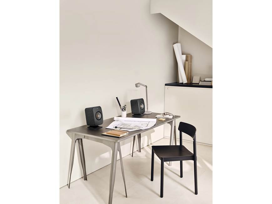 KEF P1 (Black) Custom desktop stands for KEF LSX II powered