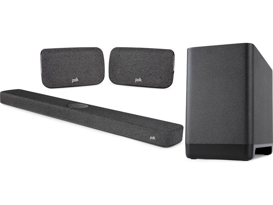Polk Audio React 4.1 System Powered sound bar, subwoofer, and rear