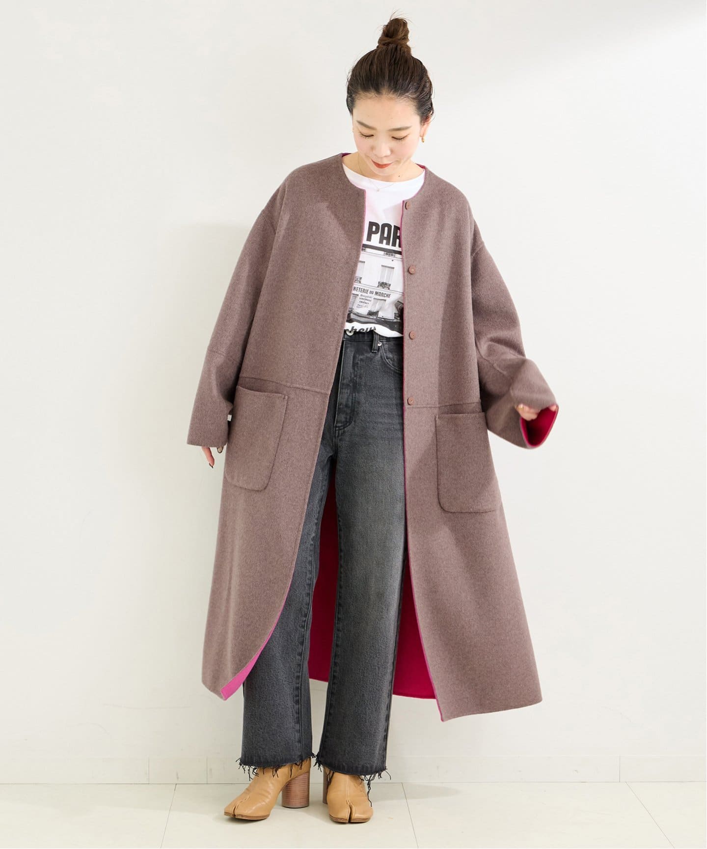 S120ブレンドリバーシブルコート（ノーカラーコート）｜B.C STOCK