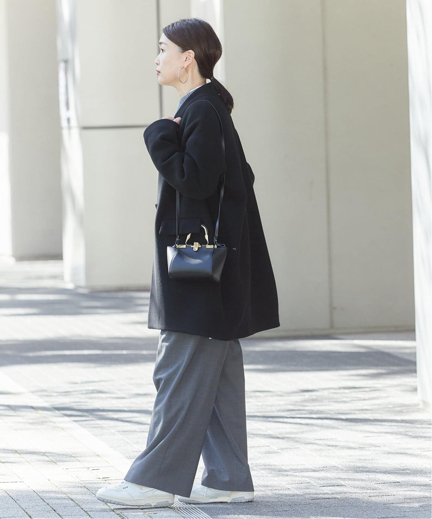 追加》SUPER140S/GIOLICA コクーンコート（ノーカラーコート