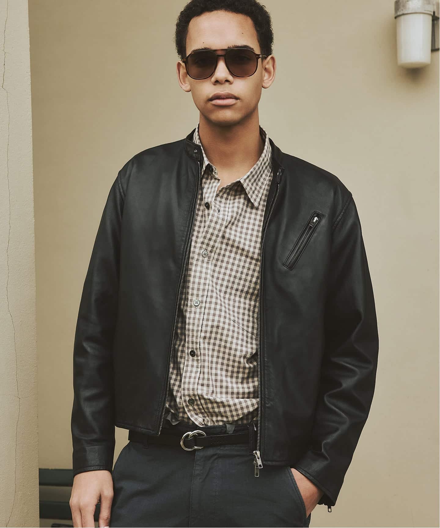 ウォッシュ シープ レザー シングル ライダース（レザージャケット