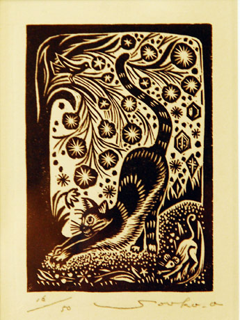 茅ヶ崎のギャラリーで木版画・二人展－対照的作風の地元作家が出品