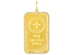 24k Yellow Gold Classic 20g Ingot with 14k Yellow Gold Frame