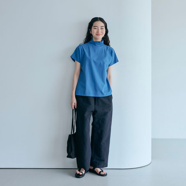 6105 中川政七商店 リネンガウチョパンツ 麻100% サイドポケット