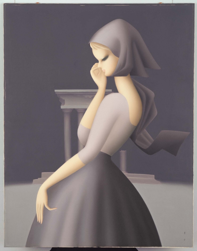 東郷青児の美人画と東郷青児の絵皿2枚 東郷青児の美人画と東郷青児の