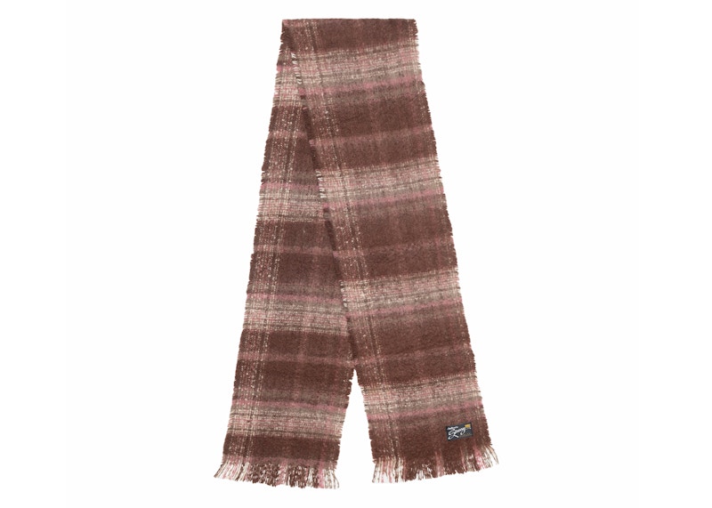 Stussy Plaid Scarf Burgundy Plaid Men's - FW24 - US