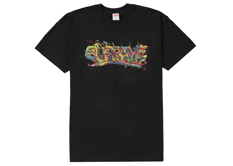 Supreme Paint Logo Tee Black Men's - SS20 - US