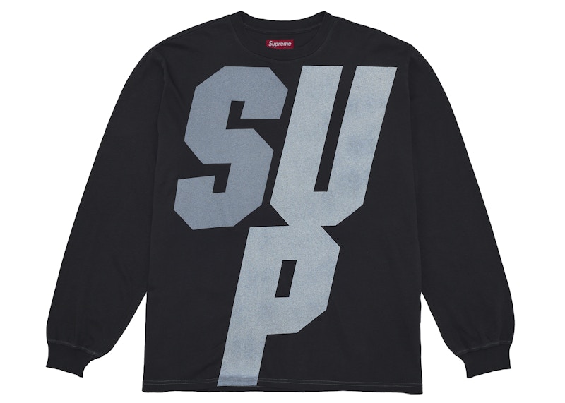 Supreme Reflective L/S Top Black Men's - FW25 - US