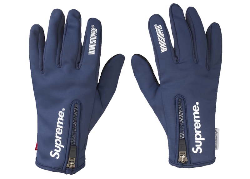 Supreme WINDSTOPPER Zip Gloves Navy - FW24 - US