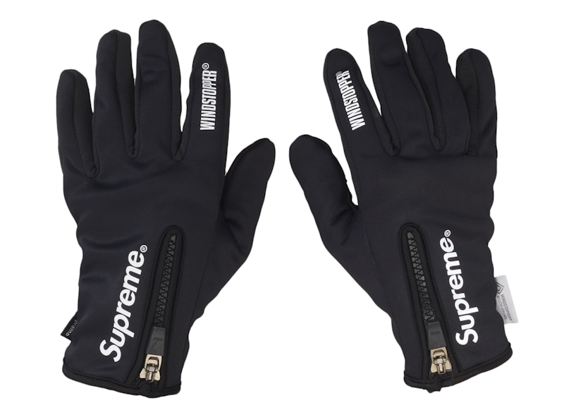 Supreme WINDSTOPPER Zip Gloves Black - FW24 - US