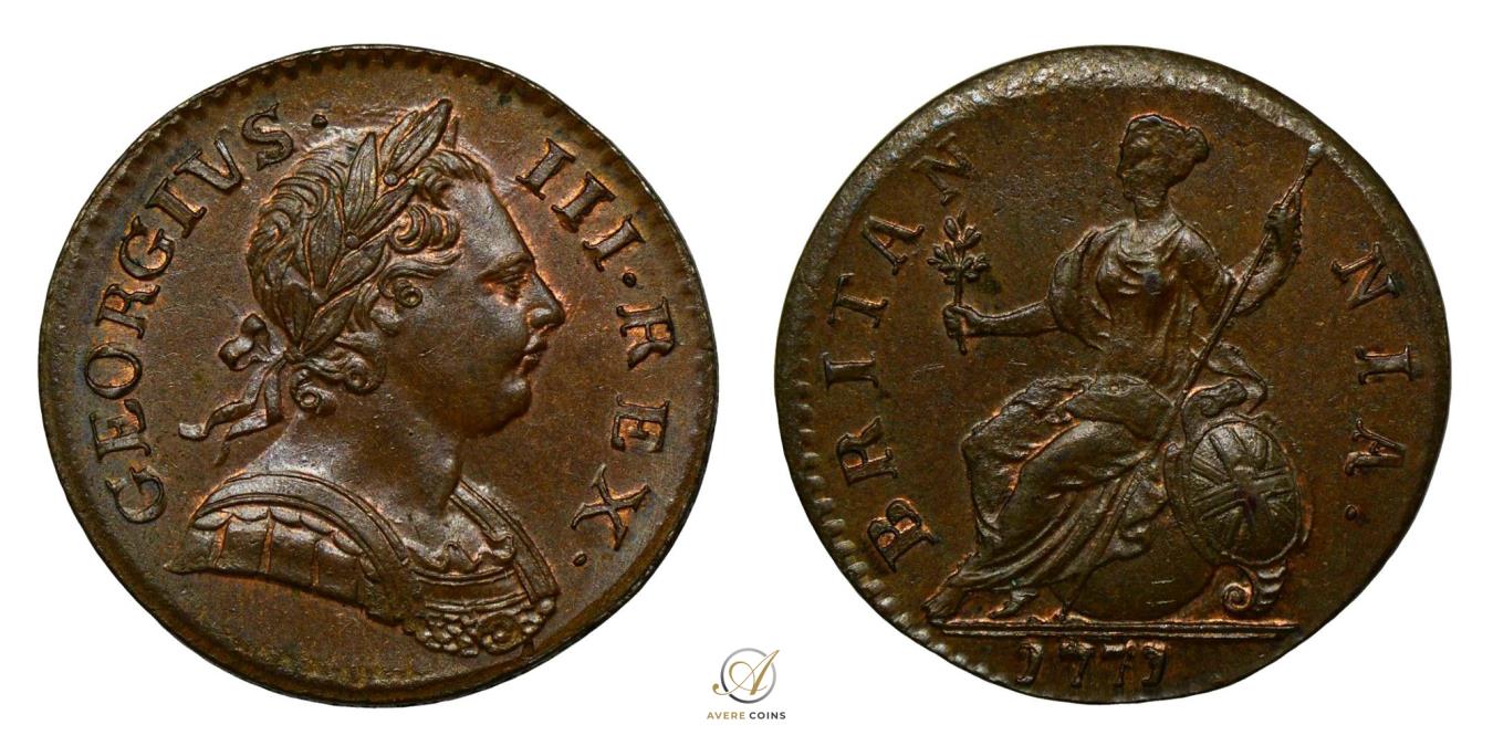 George III 1771 Copper Halfpenny – MS64 BN | European Coins