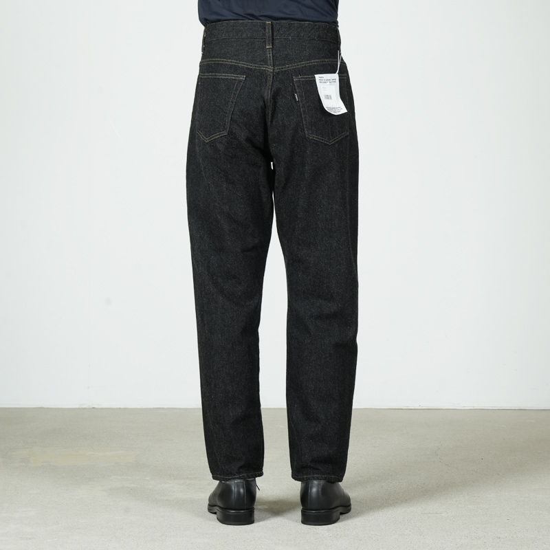 YAECA (ヤエカ) 10-13B Denim Pants Wide Tapered / ブラック デニム