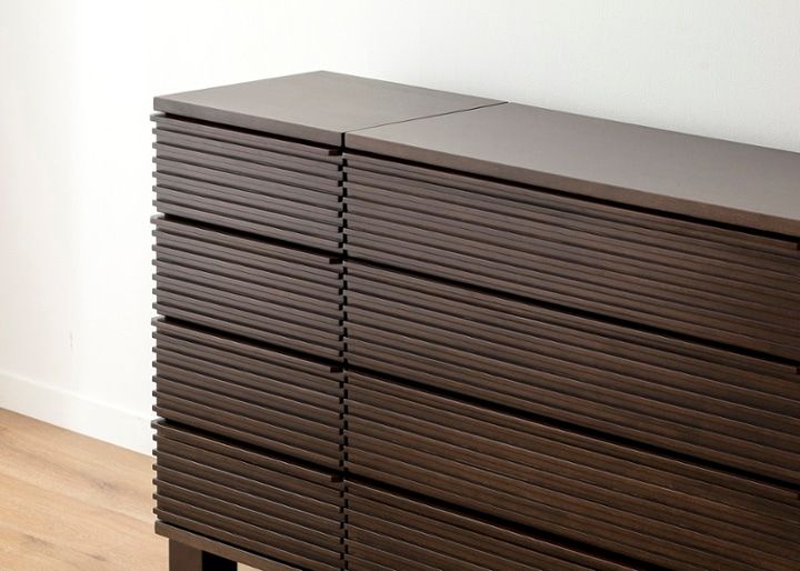 ルーバー・キャビネットv02 H セット ～チェスト～波から着想を得た横