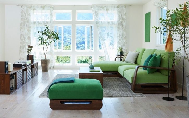 アート100 「タイム2(グリーンブルー)」 インテリアコーディネート