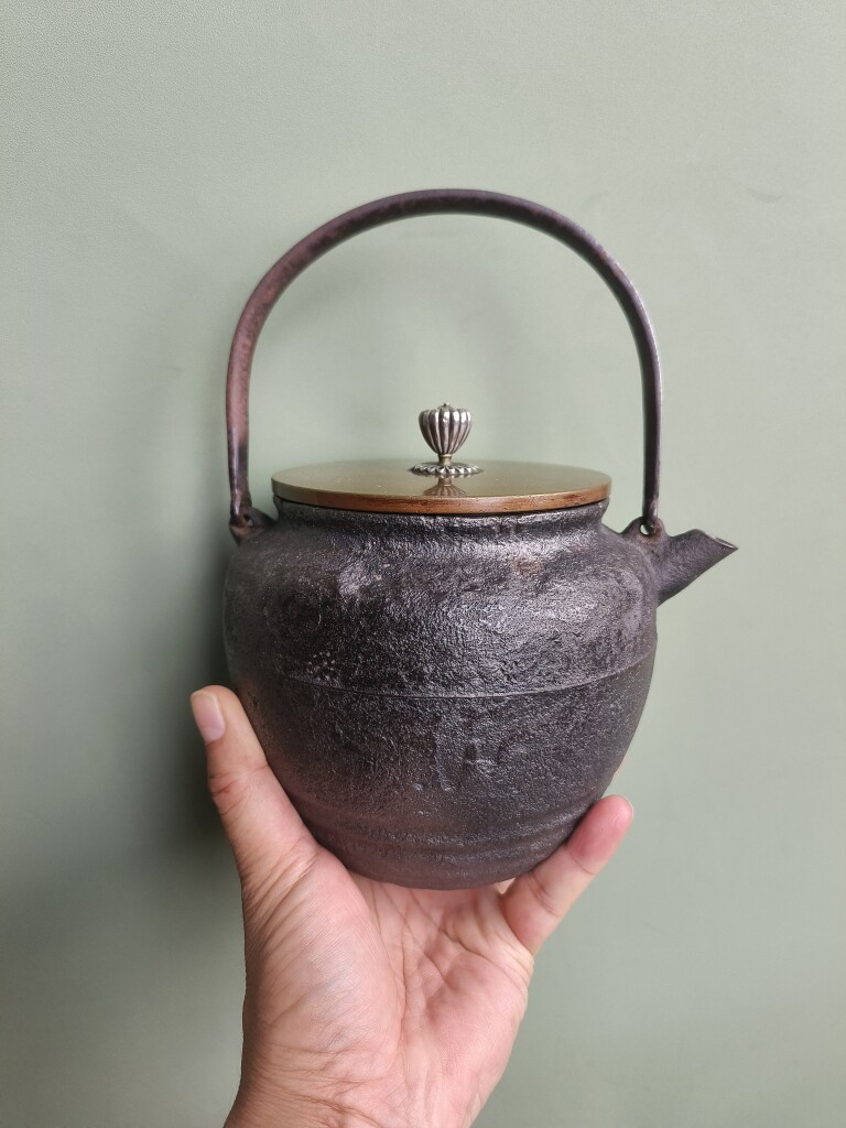 茶道具 未使用 正寿堂(高橋敬典）銀粒象嵌提手 口銀被 班