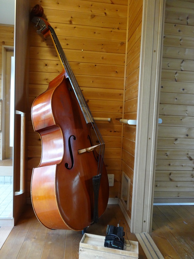 サイコビリー ロカビリー ウッドベース コントラバス 指板加工スラップ仕様