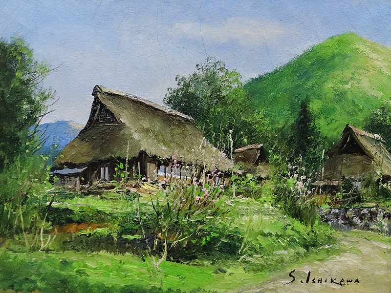 楽天市場】かやぶき屋根の通販 畠山錦成 日本画 風景画 茅葺