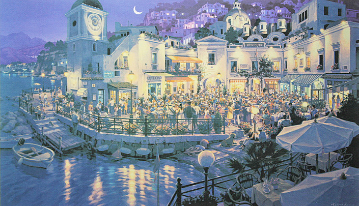 真作】笹倉鉄平 カフェベラノッテ ミクストメディア 真作】笹倉鉄平