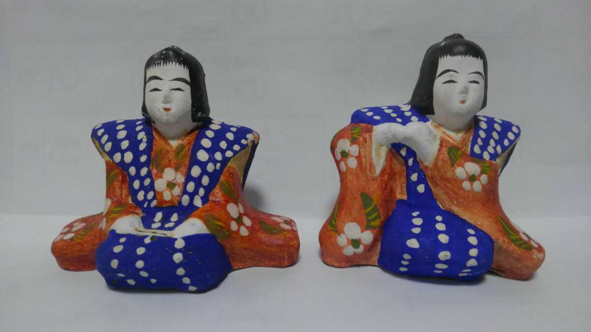 花巻人形/花巻土人形「不動明王」江戸後期〜明治初期頃 堤人形 附馬牛