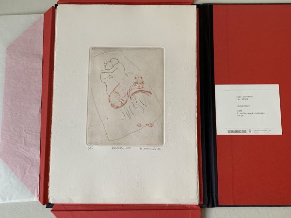 真作】山本容子「model」1989年 エッチング 直筆サイン 版画 絵画 山本