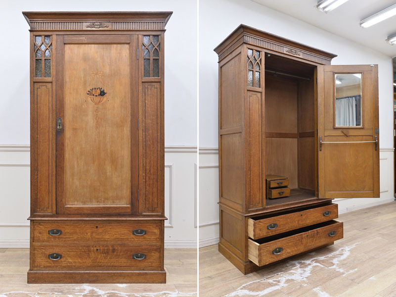 ③下段】昭和レトロ アンティーク タンス 箪笥 ワードローブ クローゼット