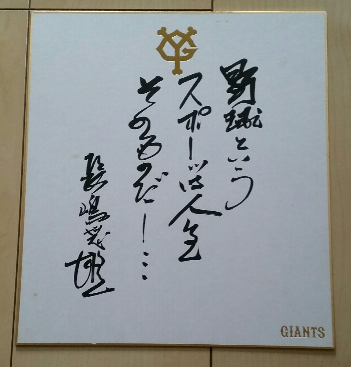 H*A様 長嶋茂雄 直筆色紙「 野球というスポーツは人生そのものだ