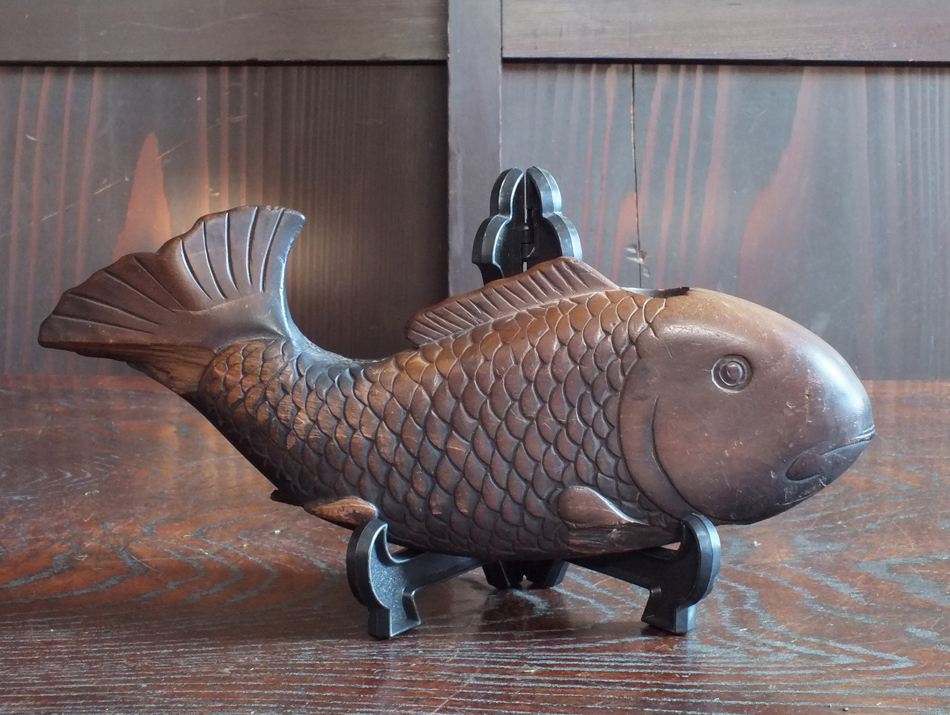 囲炉裏 自在鉤 魚 横木 古民具 自在鉤 囲炉裏飾り 魚 鯉 骨董 工芸 和