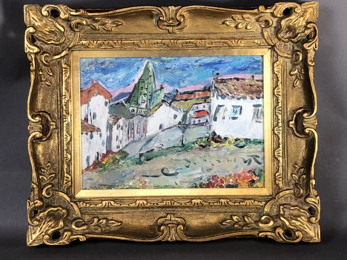 油彩 丸山妙子 仏像 画家・光陽会常任委員・福島県出身 厚塗り 油彩 G